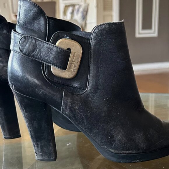 Gianfranco Ferre Ankle Boots Vintage Womens 8 Black Leather - Picture 7 of 7